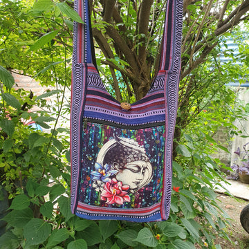 Art Print Cotton Shoulder Bag - FWOSI